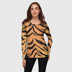 Лонгслив женский Тигриный камуфляж, цвет: 3D-принт — фото 2