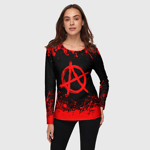 Женский лонгслив АНАРХИЯ / 3D-принт – фото 3
