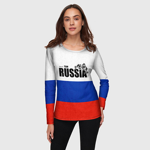 Женский лонгслив Russia / 3D-принт – фото 3