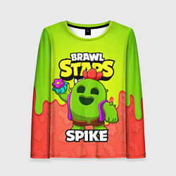 Лонгслив женский BRAWL STARS SPIKE, цвет: 3D-принт