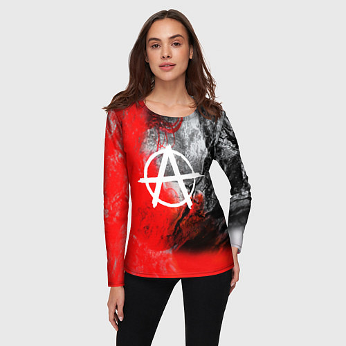 Женский лонгслив АНАРХИЯ / 3D-принт – фото 3