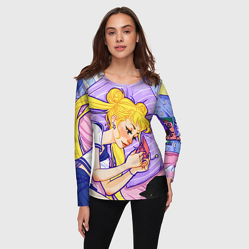 Женский лонгслив СЕЙЛОР МУН / 3D-принт – фото 3