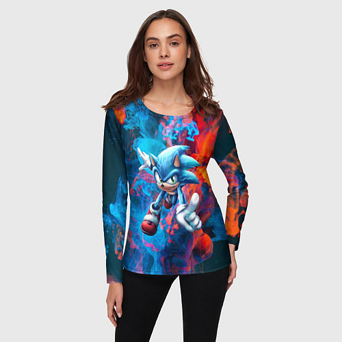 Женский лонгслив SONIC / 3D-принт – фото 3