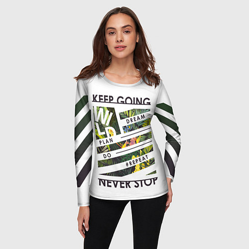 Женский лонгслив Off-White: Keep Going / 3D-принт – фото 3