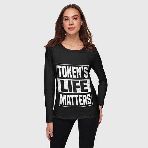 Женский лонгслив TOKENS LIFE MATTERS / 3D-принт – фото 3