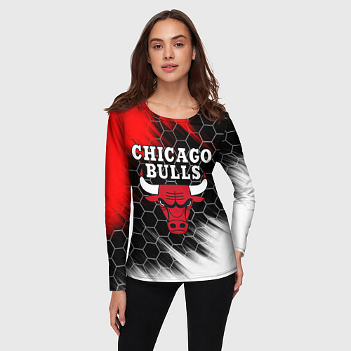 Женский лонгслив CHICAGO BULLS / 3D-принт – фото 3