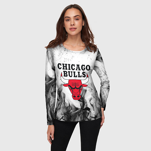 Женский лонгслив CHICAGO BULLS / 3D-принт – фото 3