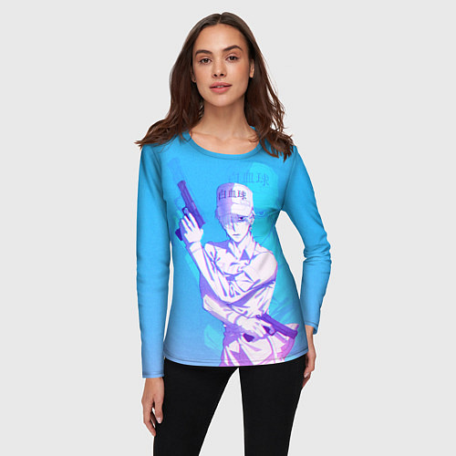 Женский лонгслив Клетки за работой / 3D-принт – фото 3