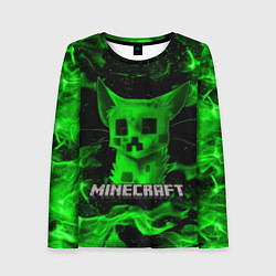 Лонгслив женский MINECRAFT CREEPER CAT, цвет: 3D-принт