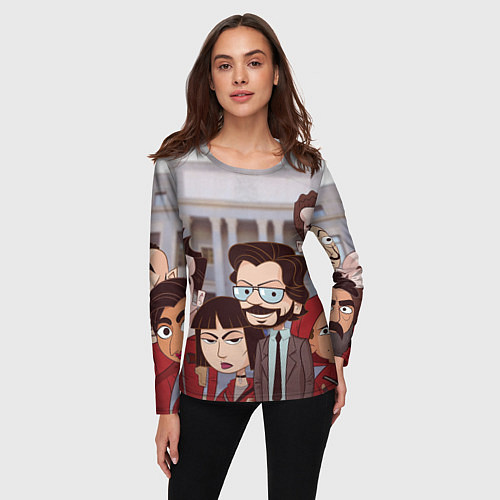 Женский лонгслив La Casa de Papel Z / 3D-принт – фото 3