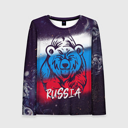 Лонгслив женский Russia Bear, цвет: 3D-принт