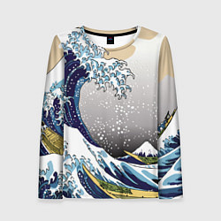 Женский лонгслив The great wave off kanagawa