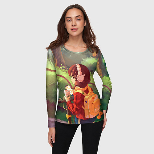 Женский лонгслив STUDY GIRL / 3D-принт – фото 3