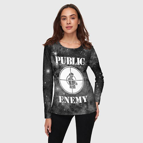 Женский лонгслив PUBLIC ENEMY / 3D-принт – фото 3