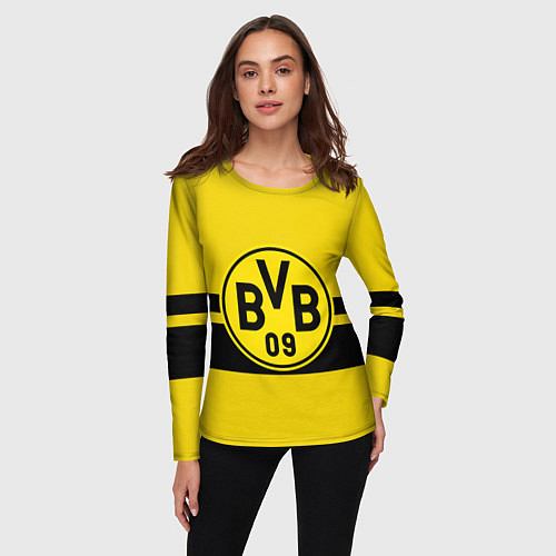 Женский лонгслив BORUSSIA DORTMUND / 3D-принт – фото 3