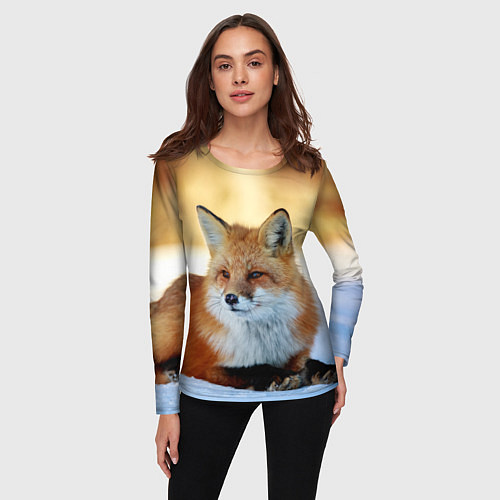 Женский лонгслив Лиса / 3D-принт – фото 3