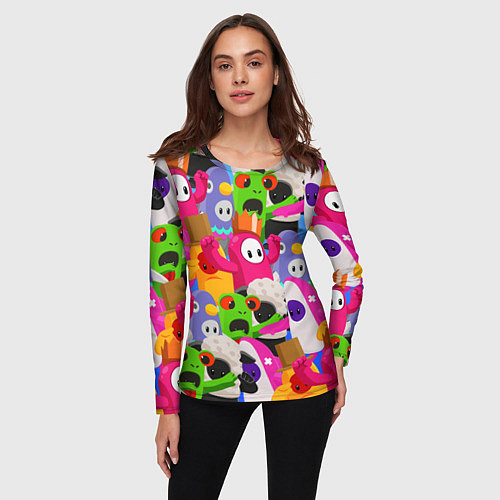 Женский лонгслив Fall Guys / 3D-принт – фото 3