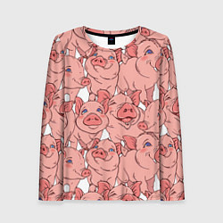 Лонгслив женский Свиньи, цвет: 3D-принт