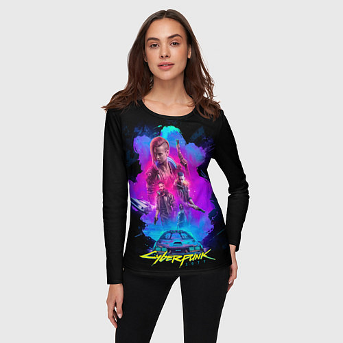 Женский лонгслив Cyberpunk 2077 / 3D-принт – фото 3