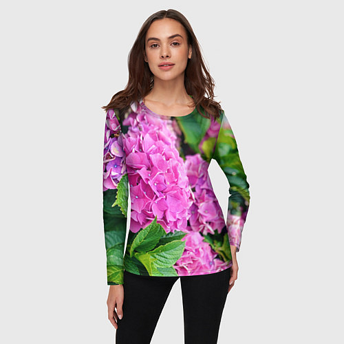 Женский лонгслив Гортензия / 3D-принт – фото 3
