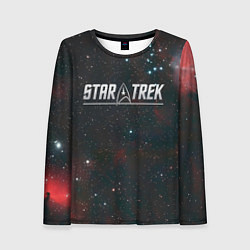 Лонгслив женский Startrek iron logo and space, цвет: 3D-принт