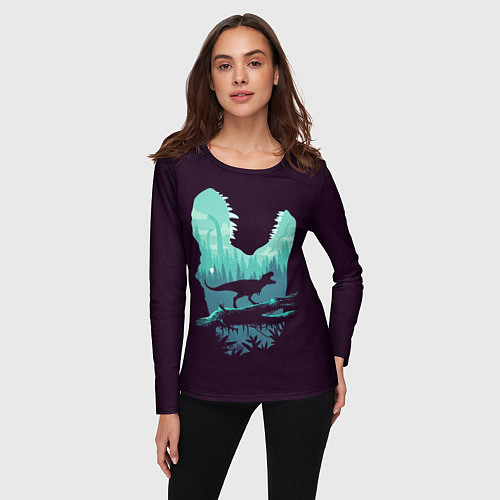 Женский лонгслив T-Rex / 3D-принт – фото 3