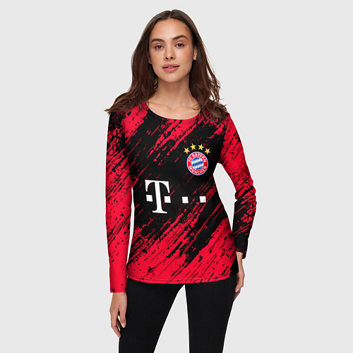 Женский лонгслив BAYERN MUNCHEN БАВАРИЯ / 3D-принт – фото 3