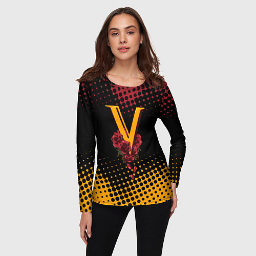 Женский лонгслив CYBERPUNK 2077 VALENTINO / 3D-принт – фото 3