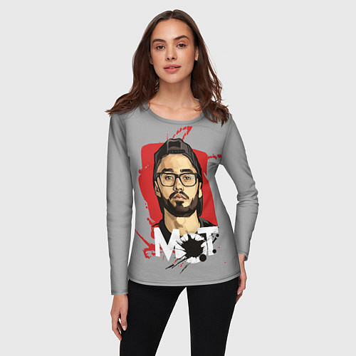 Женский лонгслив Портрет Мота / 3D-принт – фото 3
