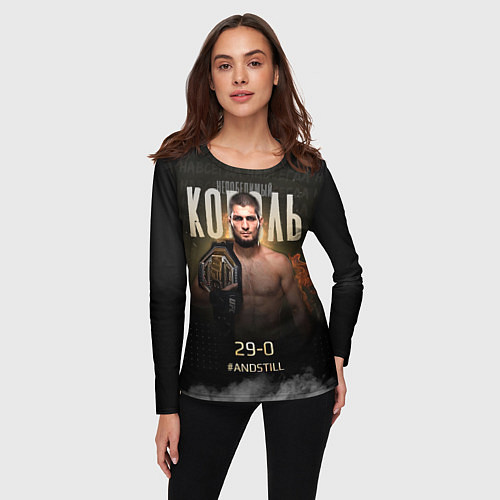 Женский лонгслив Хабиб Нурмагомедов - Король / 3D-принт – фото 3