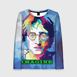 Лонгслив женский Джон Леннон Imagine, цвет: 3D-принт