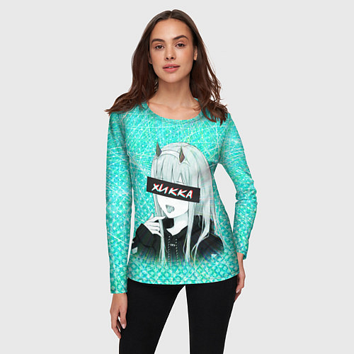 Женский лонгслив Zero Two Хикка / 3D-принт – фото 3