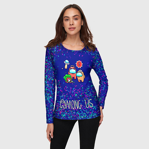 Женский лонгслив Among Us Конфетти / 3D-принт – фото 3
