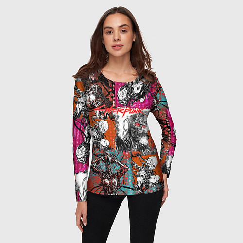 Женский лонгслив Cyberpunk 2077 / 3D-принт – фото 3