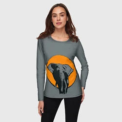 Лонгслив женский Африканский Слон, цвет: 3D-принт — фото 2