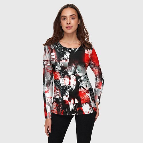 Женский лонгслив ТЕТРАДЬ СМЕРТИ / 3D-принт – фото 3