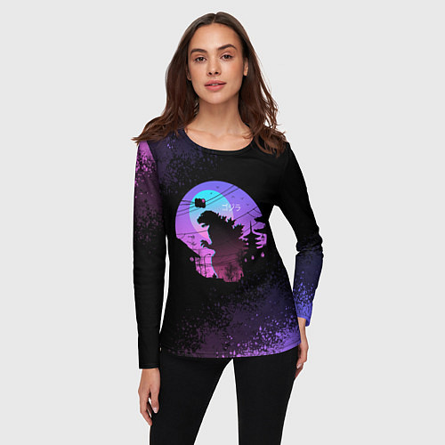 Женский лонгслив GODZILLA ГОДЗИЛЛА / 3D-принт – фото 3