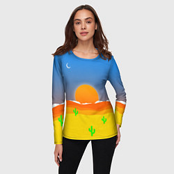Лонгслив женский Пустыня, цвет: 3D-принт — фото 2
