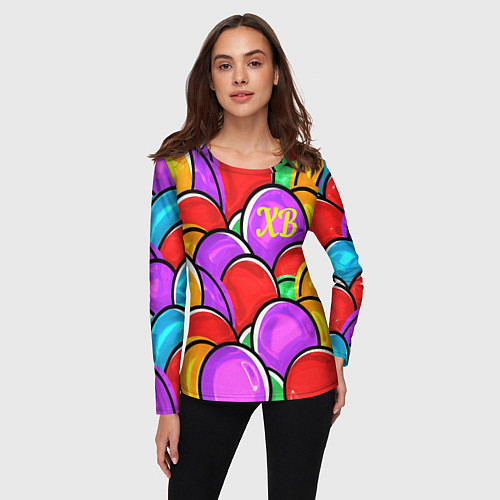 Женский лонгслив Happy Easter / 3D-принт – фото 3