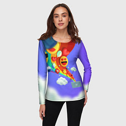 Лонгслив женский Радуга Эмоджи, цвет: 3D-принт — фото 2
