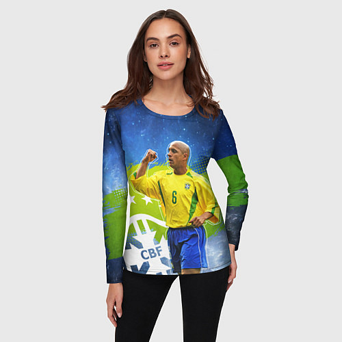 Женский лонгслив Роберто Карлос Бразилия / 3D-принт – фото 3