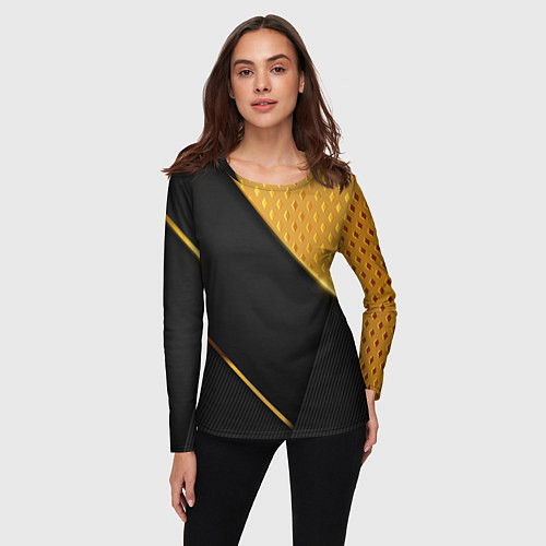 Женский лонгслив 3D BLACK & GOLD / 3D-принт – фото 3