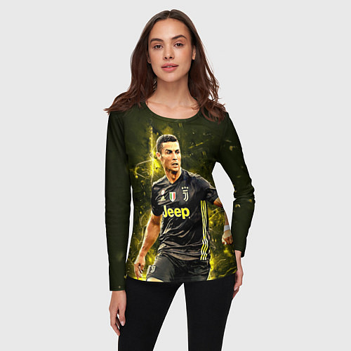 Женский лонгслив Cristiano Ronaldo Juventus / 3D-принт – фото 3