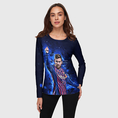 Женский лонгслив Lionel Messi Barcelona 10 / 3D-принт – фото 3