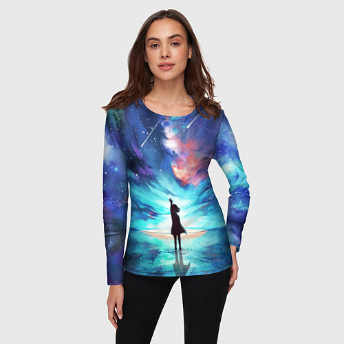 Женский лонгслив Дотянуться до космоса / 3D-принт – фото 3
