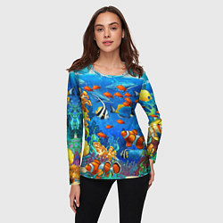 Лонгслив женский Коралловые рыбки, цвет: 3D-принт — фото 2