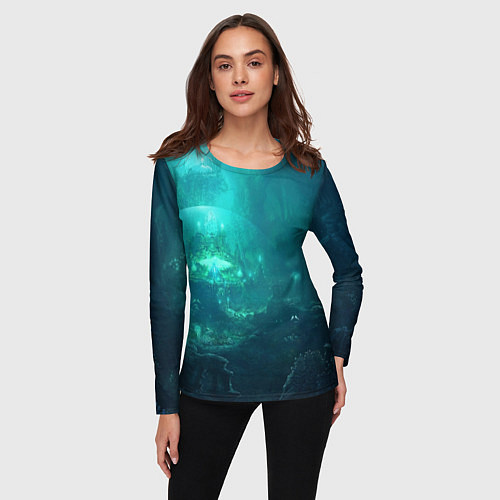 Женский лонгслив Дно морское / 3D-принт – фото 3