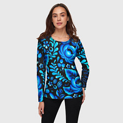 Лонгслив женский Гжель, цвет: 3D-принт — фото 2