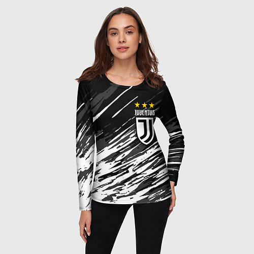 Женский лонгслив JUVENTUS ЮВЕНТУС БРЫЗГИ / 3D-принт – фото 3