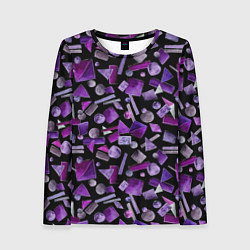 Лонгслив женский Геометрический фиолетовый, цвет: 3D-принт